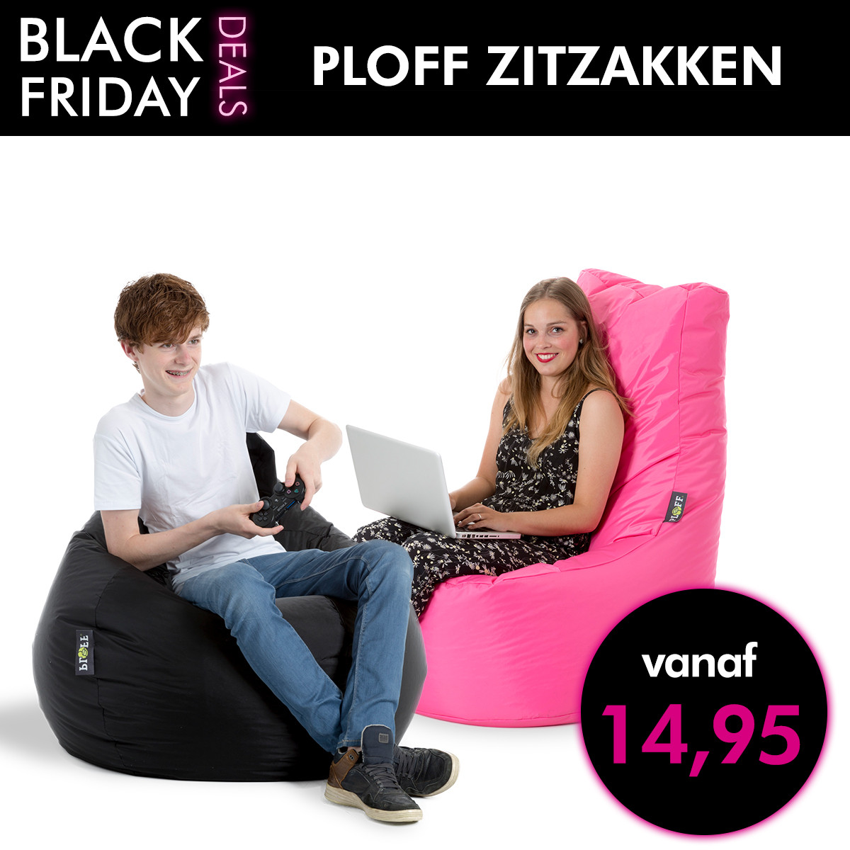 Een Dag Actie - Dagaanbieding Ploff Zitzakken - Alle Modellen