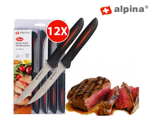 Groupdeal - 12-delige Alpina Steakmessenset