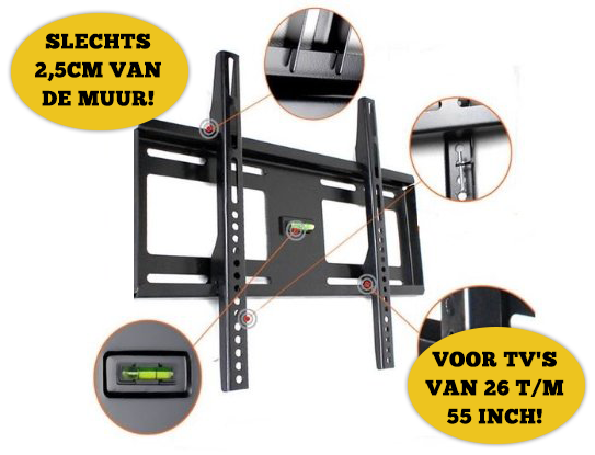 Lifestyle Deal - Ultraplatte Muurbeugel Voor Tv'S Van 26-55 Inch