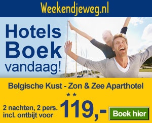 Weekendjeweg - Zon & Zee Aparthotel 2* vanaf 119,-.