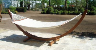Verlenen Napier Voorbeeld Luxe hangmat (2 persoons) met hardhouten standaard | Dagelijkse koopjes en  internet aanbiedingen