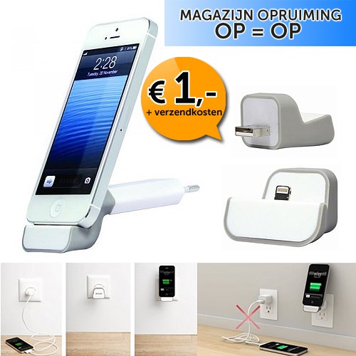 Deal Digger - Lightning Wall Dock Voor Iphone 5: